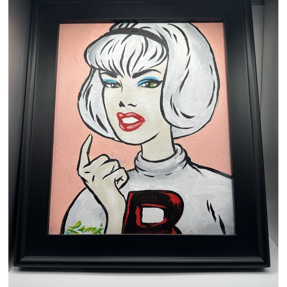 Original Chad Lenzi Art! Pretty In Pink  SignedFramed ! Comic Pop Art MCM! - Picture 2 of 11